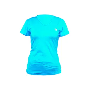 Camiseta Wilson Polyspun Cuello en V Jaspe Dama 85934 Turquesa